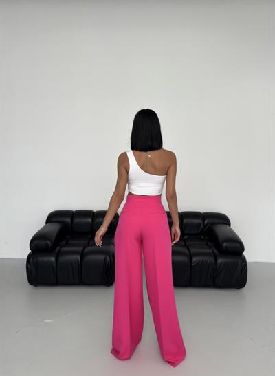 Üç Düğme Detayli Palazzo Pantolon