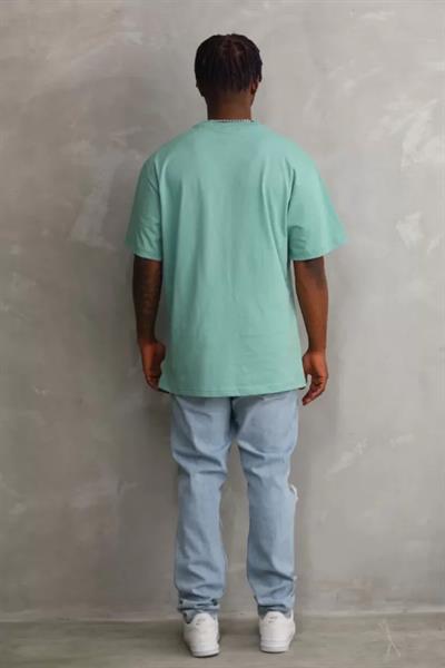 Unisex Baskılı Oversize T-Shirt - Mint Yeşili