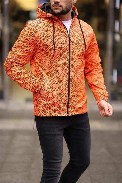 Unisex Kapüşonlu İçi Astarlı Yağmurluk - Turuncu