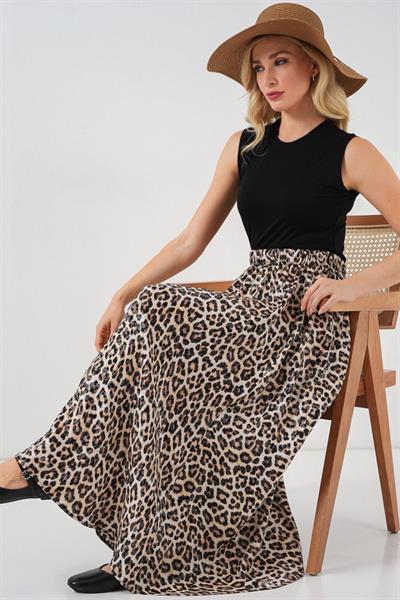 Uzun Ayrobin Etek 8050 - C. Kahverengi