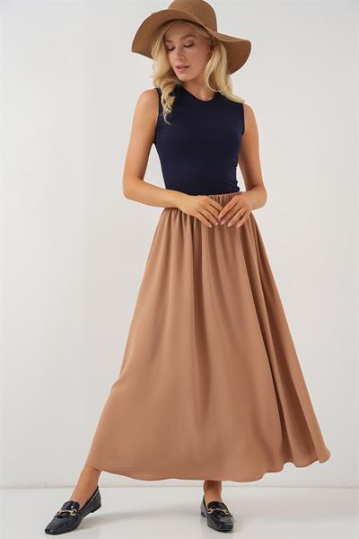 Uzun Ayrobin Etek 8050 - Camel