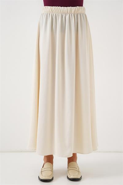 Uzun Ayrobin Etek 8050 - Krem