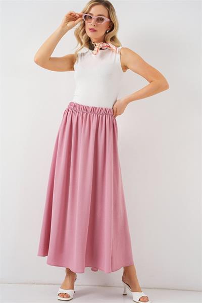 Uzun Ayrobin Etek 8050 - Pudra