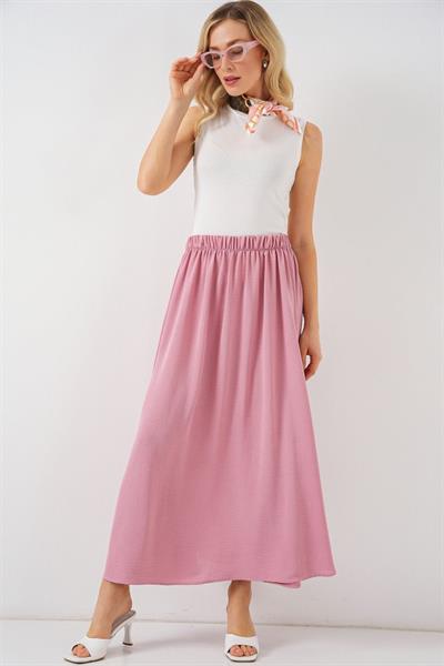 Uzun Ayrobin Etek 8050 - Pudra