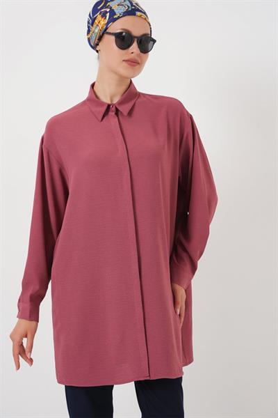Uzun Gömlek Tunik 5945 - Gül Kurusu