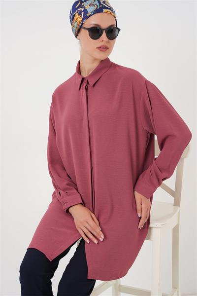 Uzun Gömlek Tunik 5945 - Gül Kurusu
