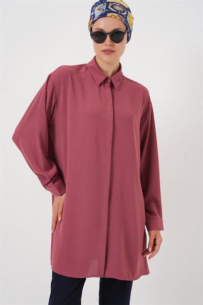 Uzun Gömlek Tunik 5945 - Gül Kurusu