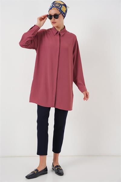 Uzun Gömlek Tunik 5945 - Gül Kurusu