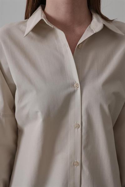 Uzun Kol Gömlek - Bej