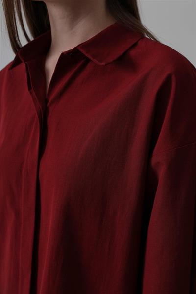 Uzun Kol Gömlek - Bordo