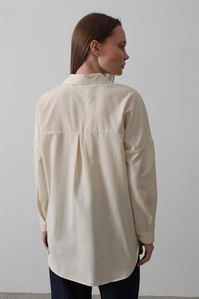 Uzun Kol Gömlek - Ekru