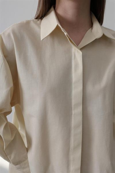 Uzun Kol Gömlek - Ekru