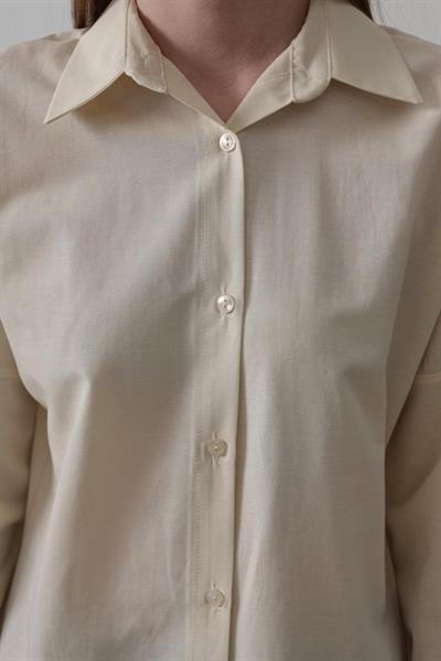 Uzun Kol Gömlek - Ekru