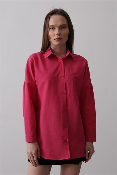 Uzun Kol Gömlek - Fuşya