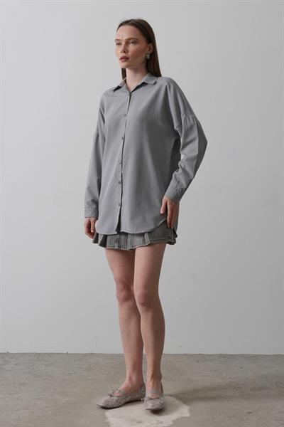 Uzun Kol Gömlek - Gri
