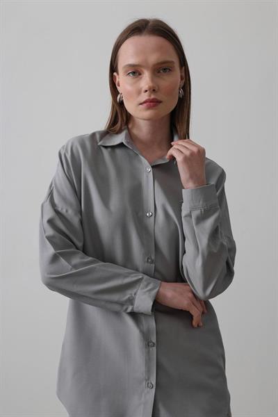 Uzun Kol Gömlek - Gri