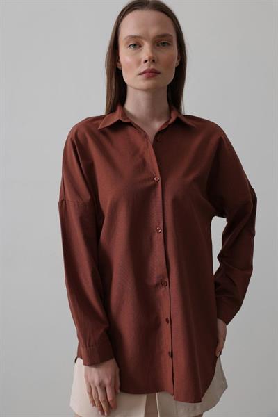 Uzun Kol Gömlek - Kahve