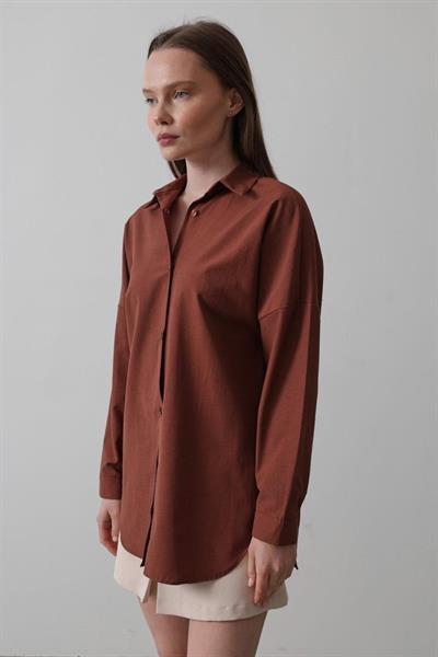 Uzun Kol Gömlek - Kahve