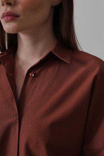Uzun Kol Gömlek - Kahve