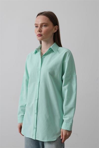 Uzun Kol Gömlek - Mint