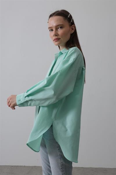 Uzun Kol Gömlek - Mint
