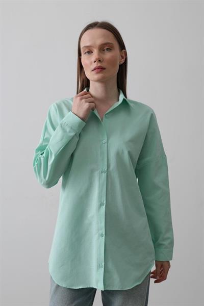 Uzun Kol Gömlek - Mint