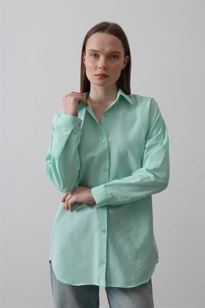 Uzun Kol Gömlek - Mint