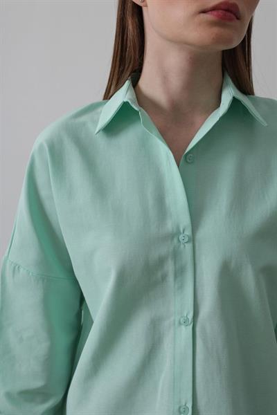 Uzun Kol Gömlek - Mint