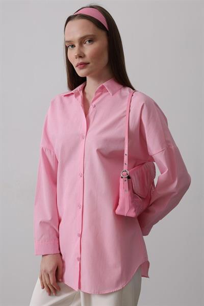 Uzun Kol Gömlek - Pembe