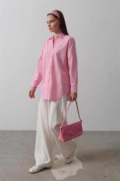 Uzun Kol Gömlek - Pembe