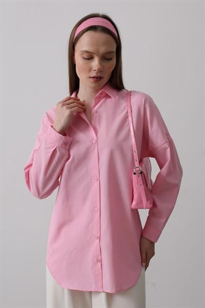 Uzun Kol Gömlek - Pembe