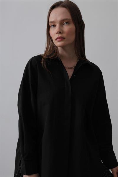 Uzun Kol Gömlek - Siyah