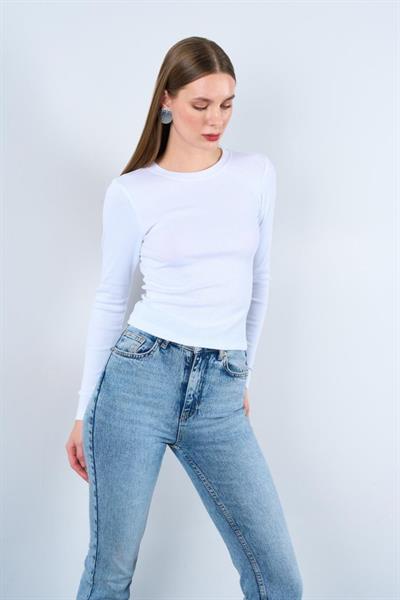 Uzun Kollu Body - Beyaz