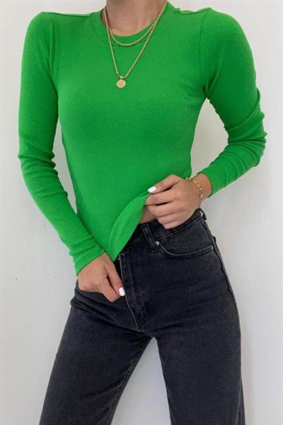 Uzun Kollu Body - Yeşil