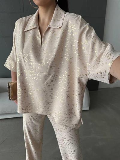 VARAKLI BLUZ PANTOLON TAKIM - Bej