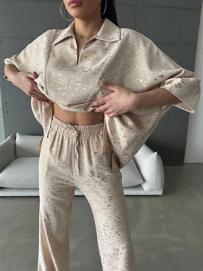 VARAKLI BLUZ PANTOLON TAKIM - Bej