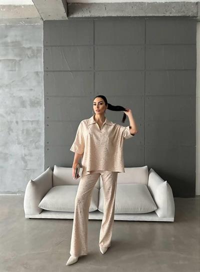 VARAKLI BLUZ PANTOLON TAKIM - Bej