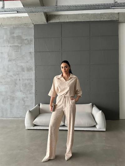 VARAKLI BLUZ PANTOLON TAKIM - Bej