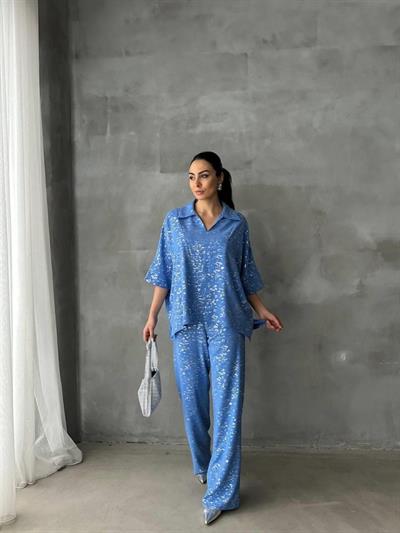 VARAKLI BLUZ PANTOLON TAKIM - Mavi