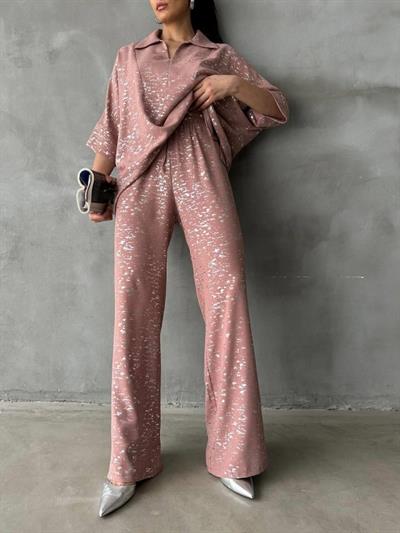 VARAKLI BLUZ PANTOLON TAKIM - Pudra