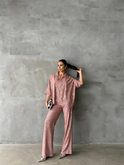 VARAKLI BLUZ PANTOLON TAKIM - Pudra