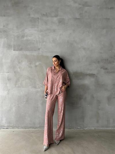 VARAKLI BLUZ PANTOLON TAKIM - Pudra