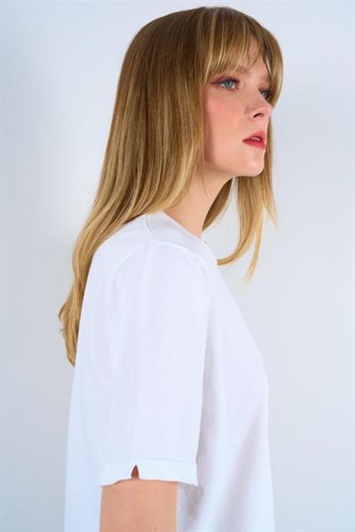 Vaniza Örgü Kazak - Optik Beyaz