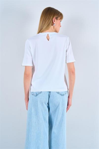 Vaniza Örgü Kazak - Optik Beyaz