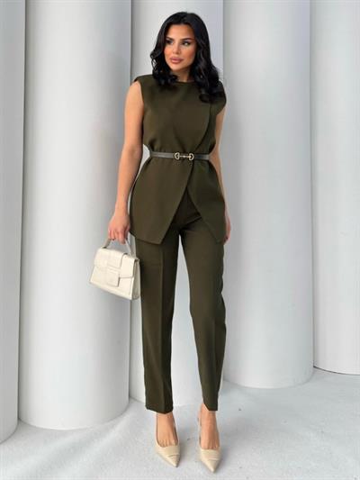 Vatkalı Ceket Pantolon İkili Takım