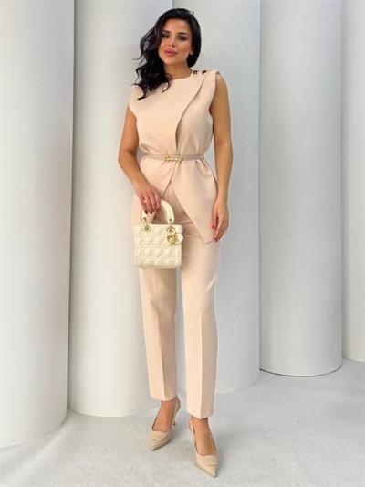 Vatkalı Ceket Pantolon İkili Takım