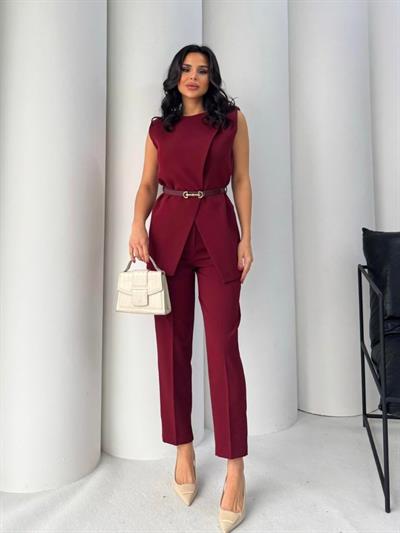 Vatkalı Ceket Pantolon İkili Takım