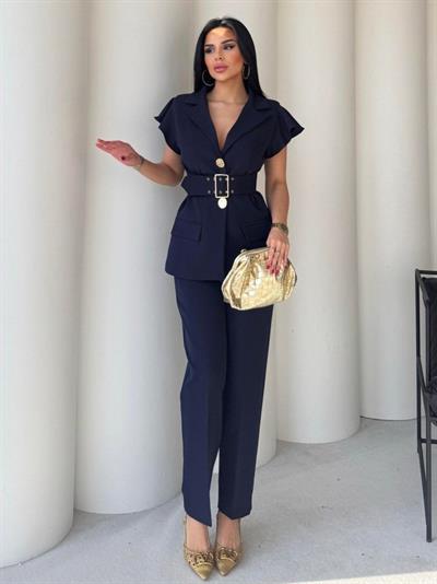 Vatkalı Yelek Pantolon İkili Takım