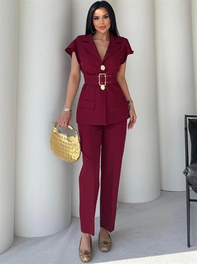 Vatkalı Yelek Pantolon İkili Takım