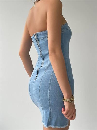 Vinna Straplez Kot Mini Elbise